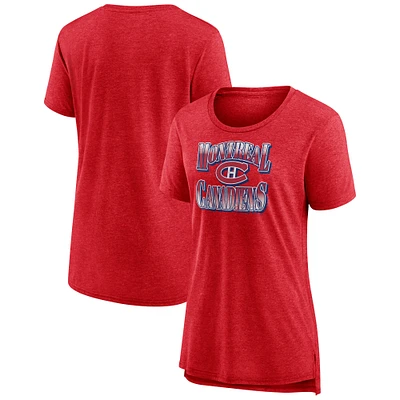 Women's Red Montreal Canadiens Crash the Net Tri-Blend T-Shirt