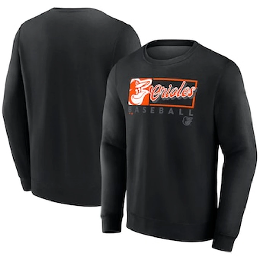 Men's Fanatics Black Baltimore Orioles Focus Fleece Pullover Sweatshirt