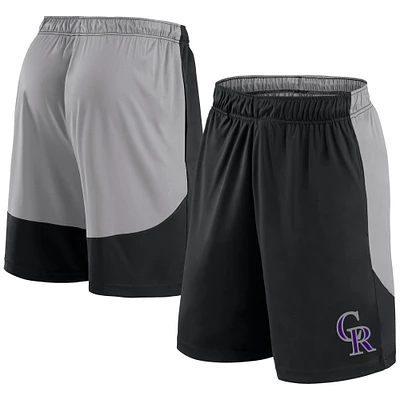 Men's Fanatics Black/Gray Colorado Rockies Go Hard Shorts