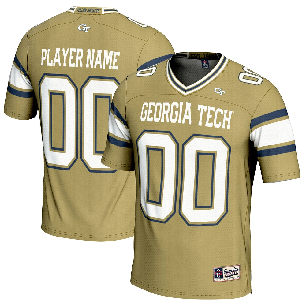 Youth GameDay Greats Navy Georgia Tech Yellow Jackets NIL Pick-A-Player Football Jersey