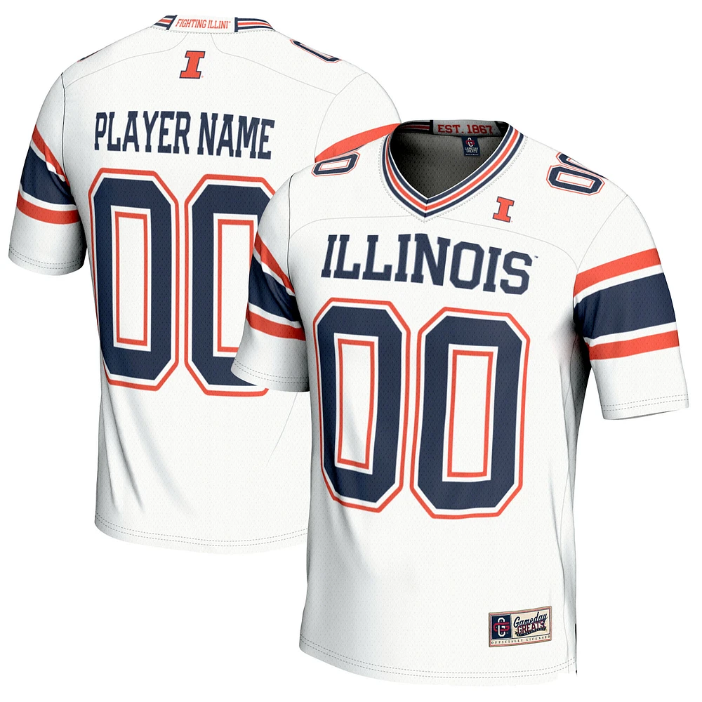 Youth GameDay Greats White Illinois Fighting Illini NIL Pick-A-Player Football Jersey