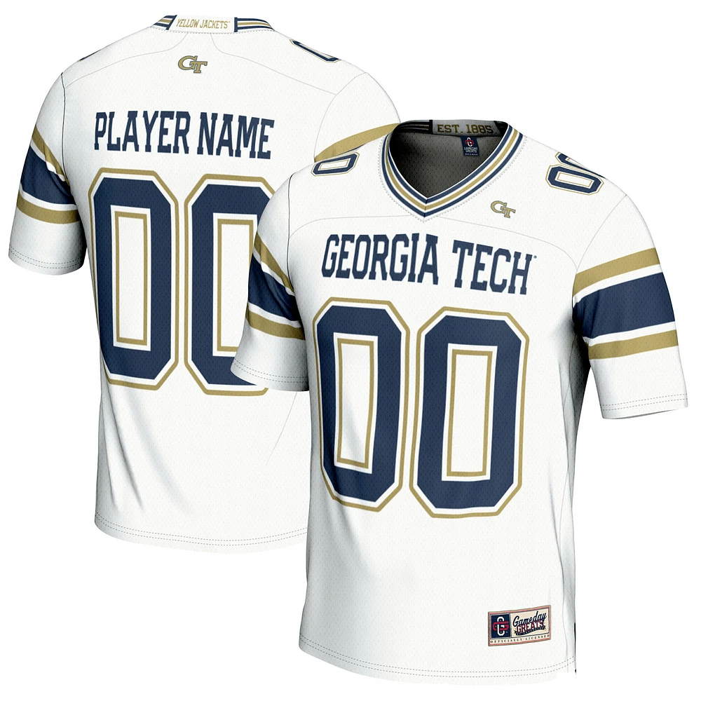 Men's GameDay Greats White Georgia Tech Yellow Jackets NIL Pick-A-Player Football Jersey
