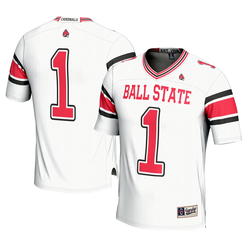 Youth GameDay Greats #1 White Ball State Cardinals Football Jersey