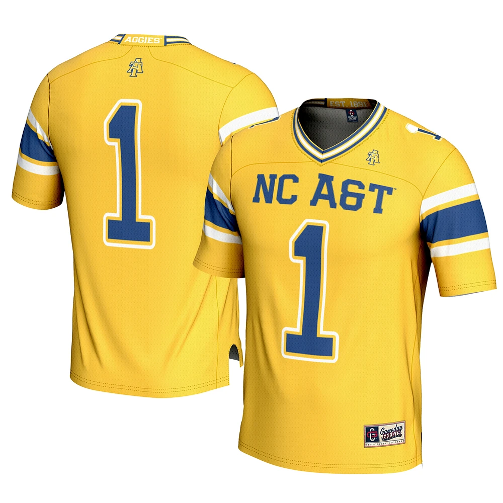 Men's GameDay Greats #1 Gold North Carolina A&T Aggies Football Jersey