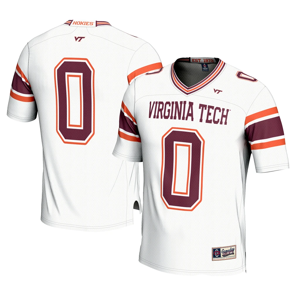 Men's GameDay Greats #0 White Virginia Tech Hokies Football Jersey