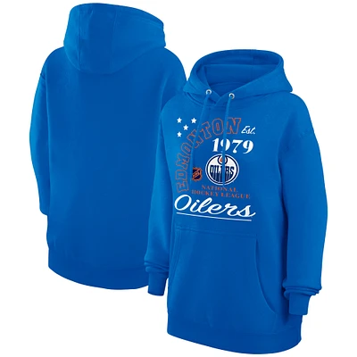 Men's Starter Royal Edmonton Oilers Arch City Team Graphic Fleece Pullover Hoodie