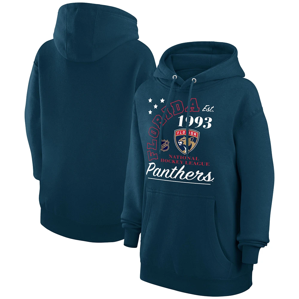 Men's Starter Navy Florida Panthers Arch City Team Graphic Fleece Pullover Hoodie