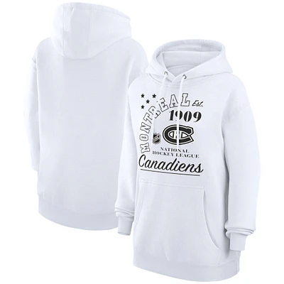 Men's Starter White Montreal Canadiens Arch City Team Graphic Fleece Pullover Hoodie