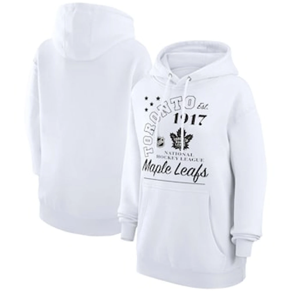 Men's Starter White Toronto Maple Leafs Arch City Team Graphic Fleece Pullover Hoodie