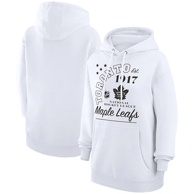 Men's Starter White Toronto Maple Leafs Arch City Team Graphic Fleece Pullover Hoodie
