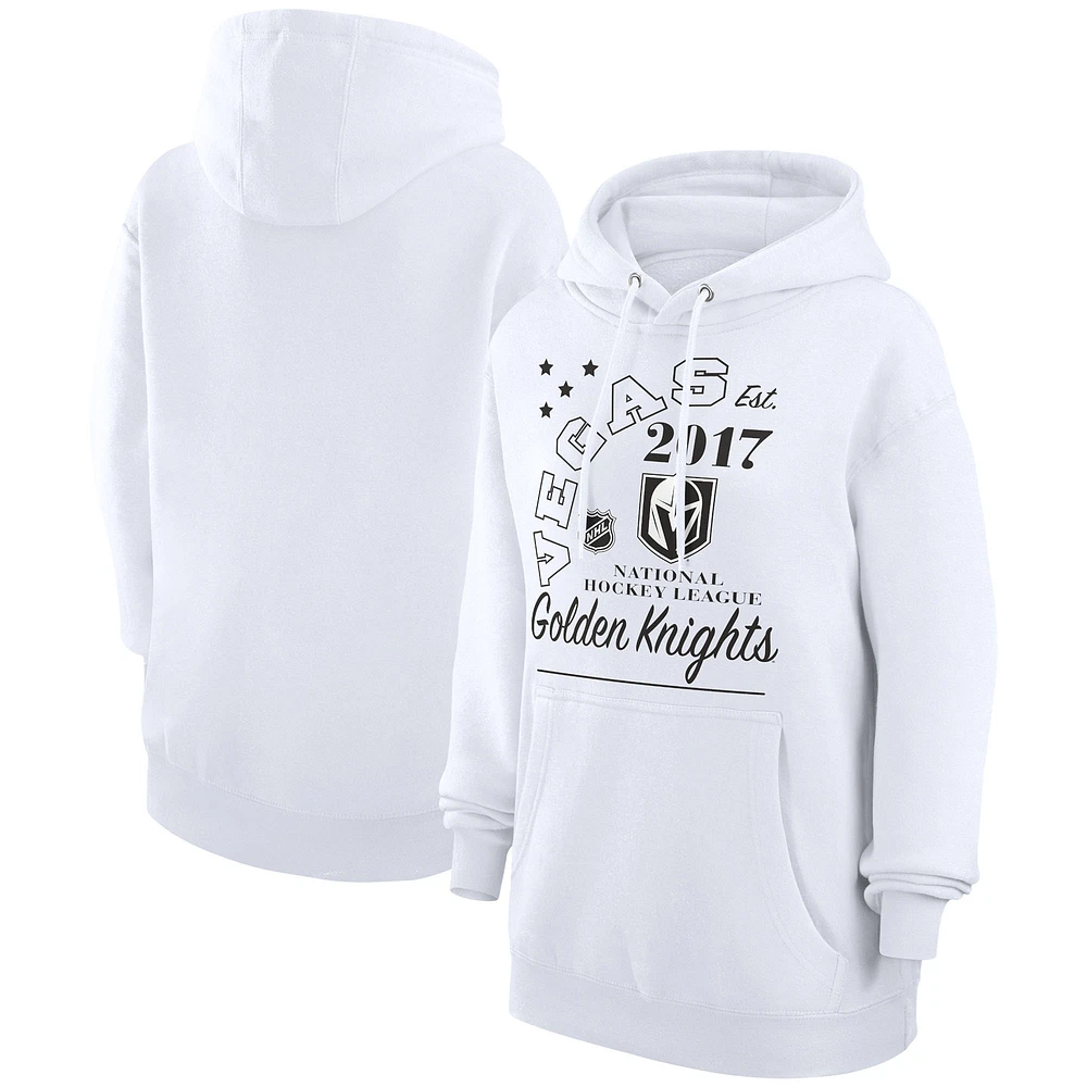 Men's Starter White Vegas Golden Knights Arch City Team Graphic Fleece Pullover Hoodie