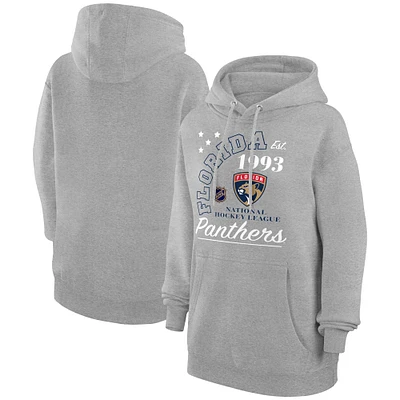 Men's Starter Heather Gray Florida Panthers Arch City Team Graphic Fleece Pullover Hoodie
