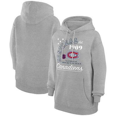 Men's Starter Heather Gray Montreal Canadiens Arch City Team Graphic Fleece Pullover Hoodie