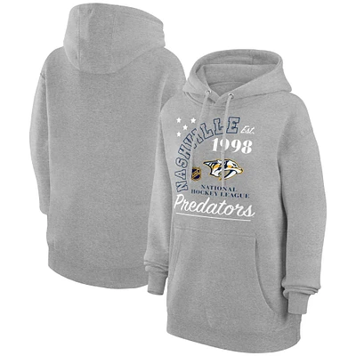 Men's Starter Heather Gray Nashville Predators Arch City Team Graphic Fleece Pullover Hoodie