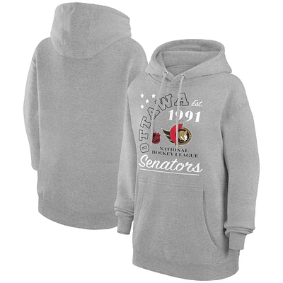 Men's Starter Heather Gray Ottawa Senators Arch City Team Graphic Fleece Pullover Hoodie