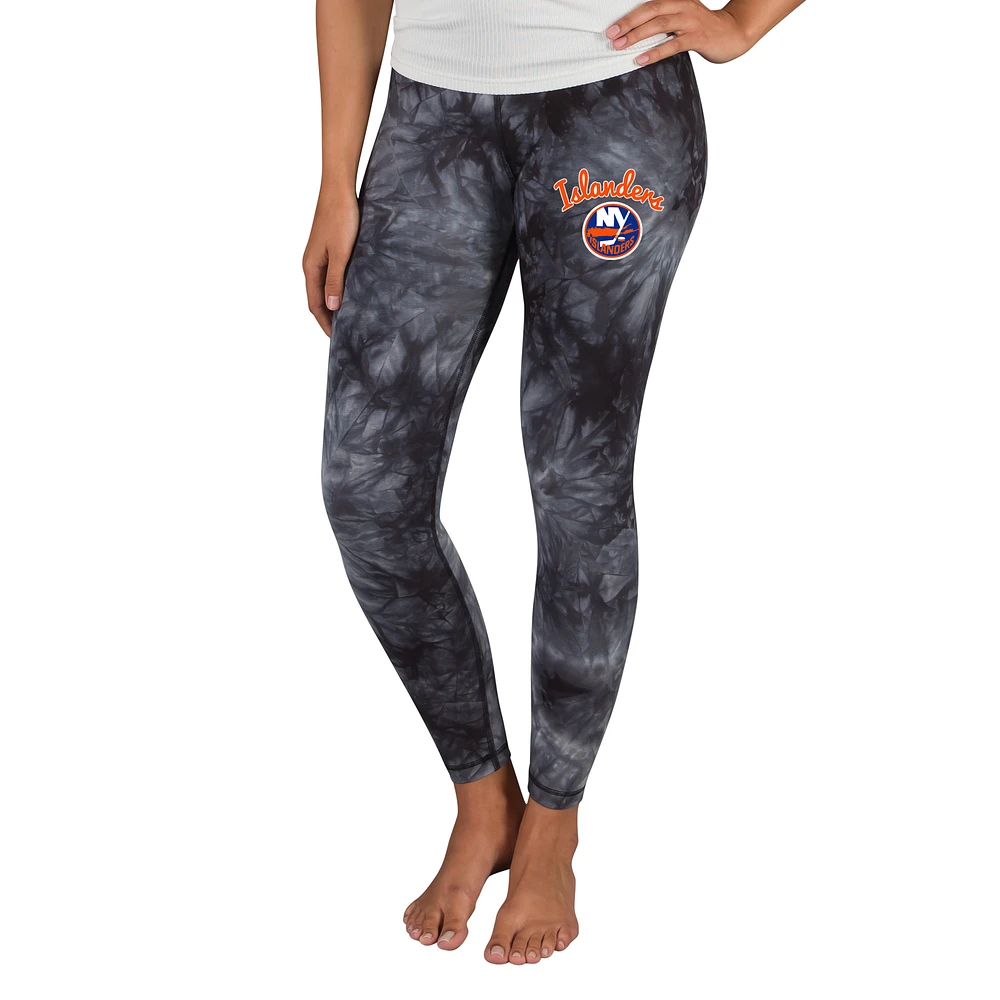 Women's Concepts Sport Black New York Islanders Burst Tie Dye Knit Legging