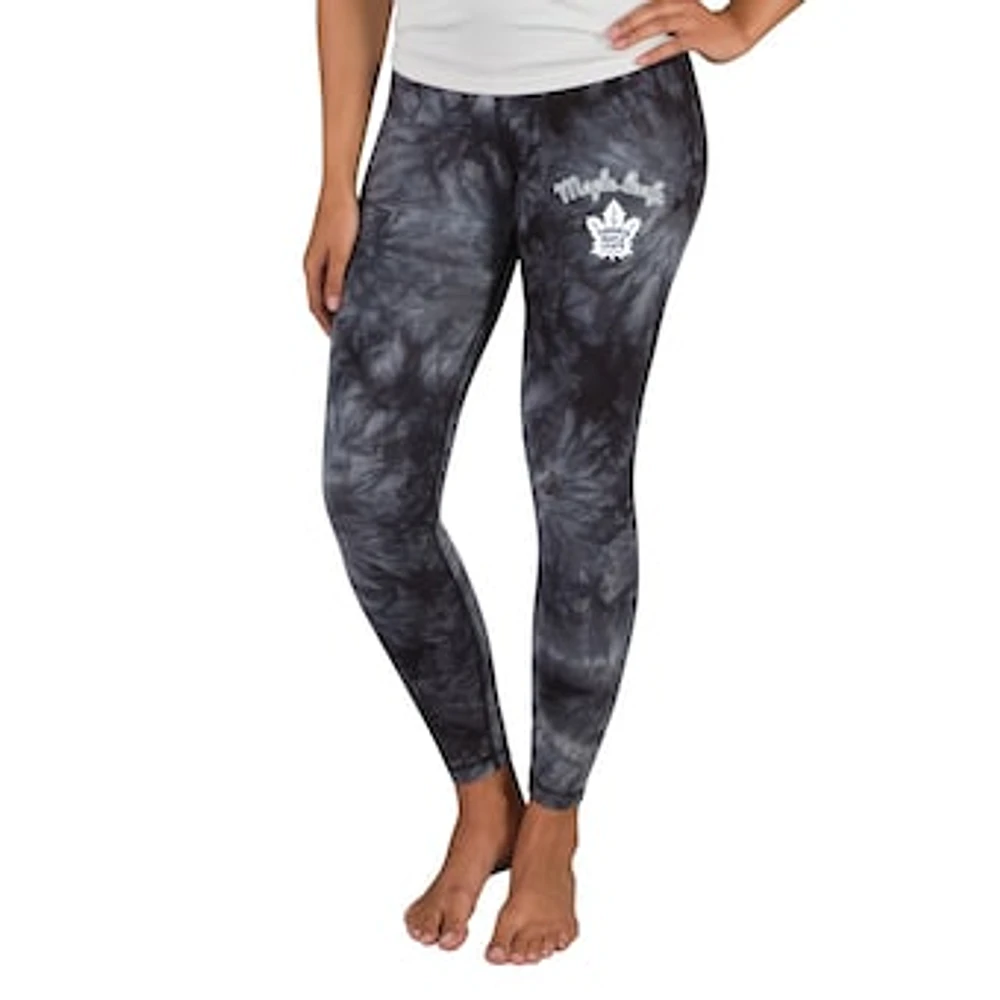 Women's Concepts Sport Black Toronto Maple Leafs Burst Tie Dye Knit Legging
