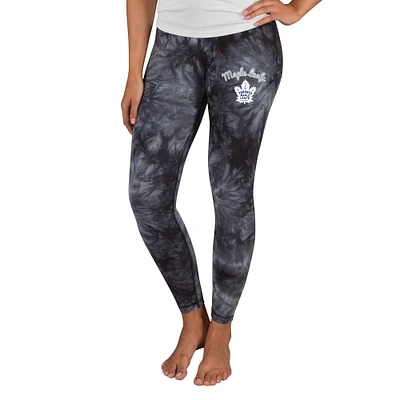 Women's Concepts Sport Black Toronto Maple Leafs Burst Tie Dye Knit Legging