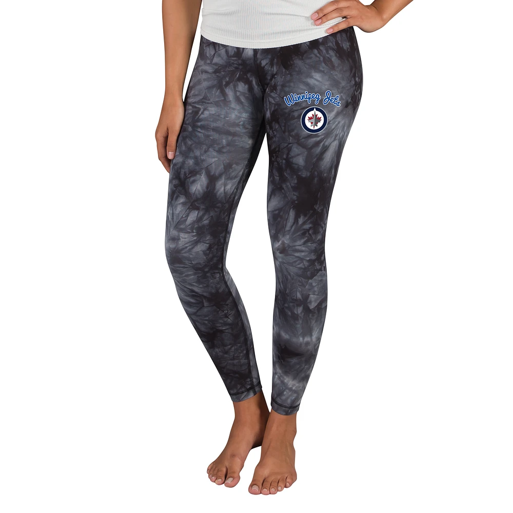 Women's Concepts Sport Black Winnipeg Jets Burst Tie Dye Knit Legging