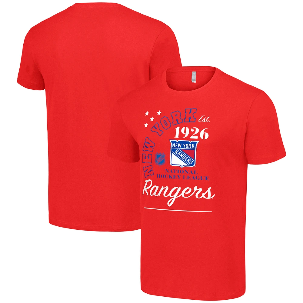 Men's Starter Red New York Rangers Arch City Team Graphic T-Shirt