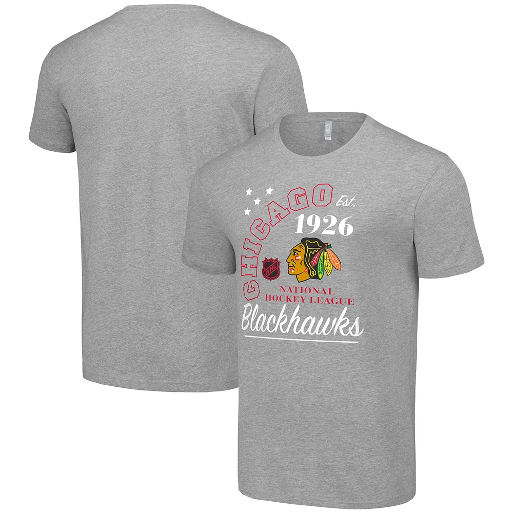 Men's Starter Heather Gray Chicago Blackhawks Arch City Team Graphic T-Shirt
