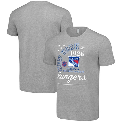 Men's Starter Heather Gray New York Rangers Arch City Team Graphic T-Shirt