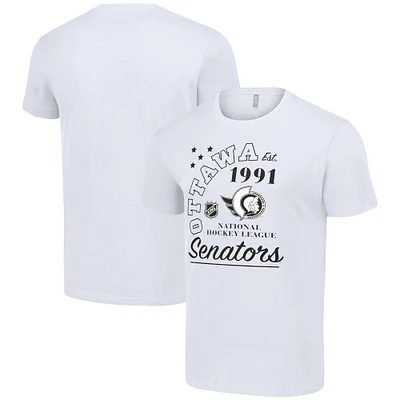 Men's Starter White Ottawa Senators Arch City Team Graphic T-Shirt