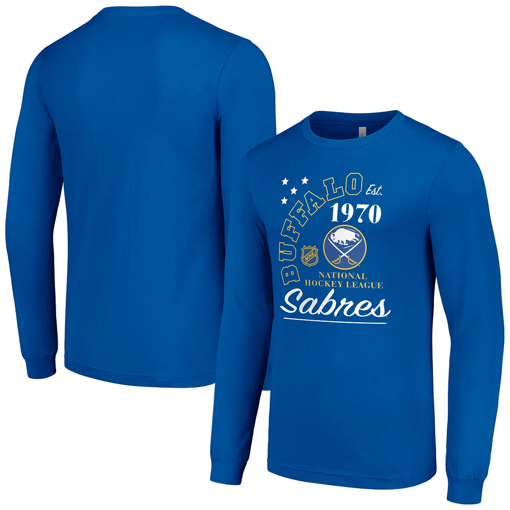 Men's Starter Royal Buffalo Sabres Arch City Theme Graphic Long Sleeve T-Shirt