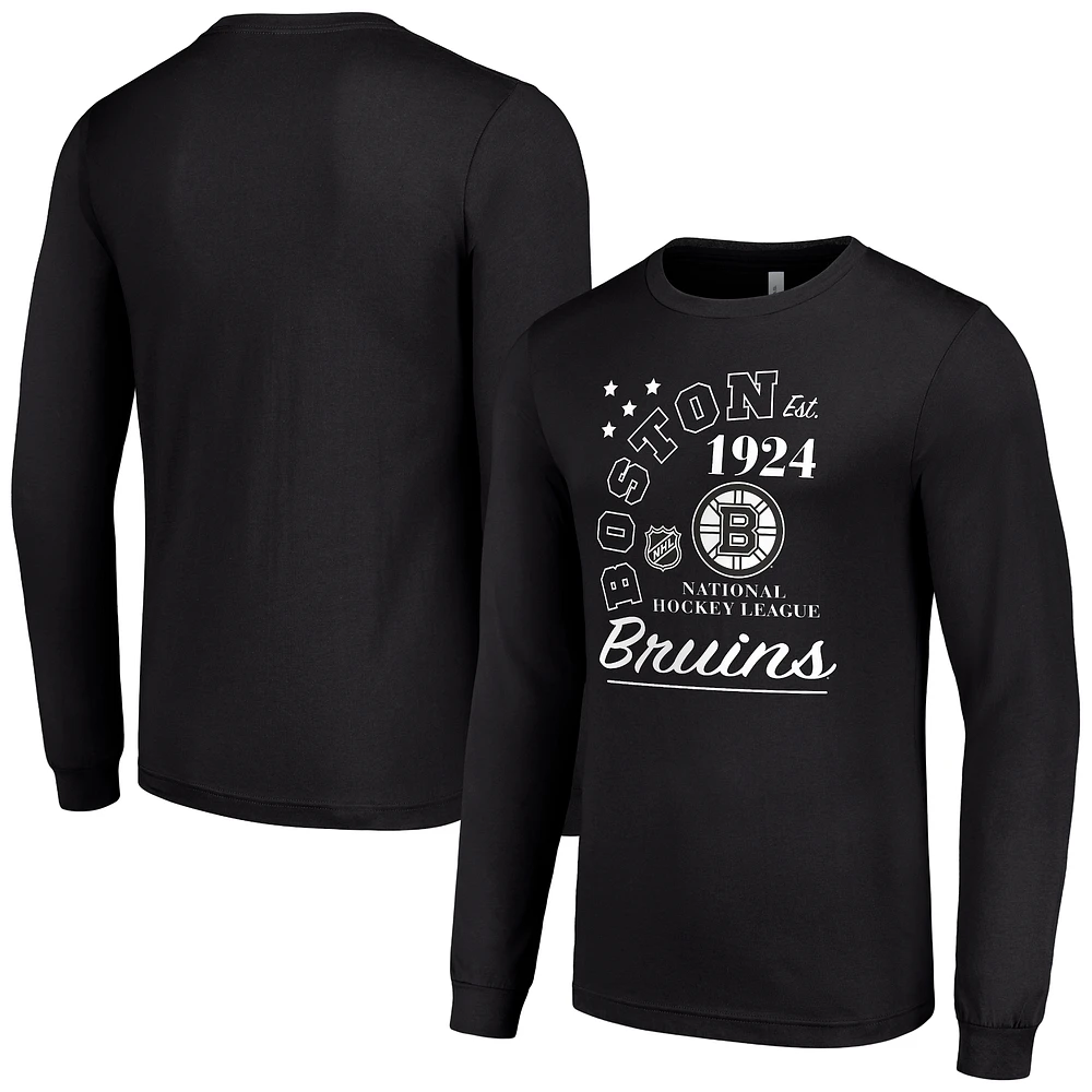 Men's Starter Black Boston Bruins Arch City Theme Graphic Long Sleeve T-Shirt