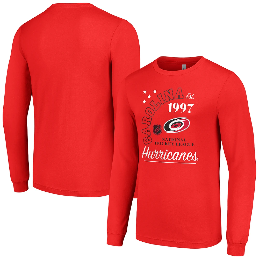 Men's Starter Carolina Hurricanes Arch City Theme Graphic Long Sleeve T-Shirt