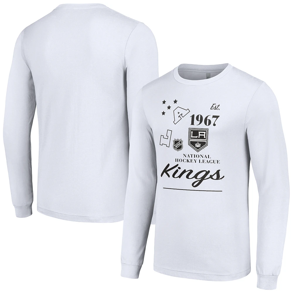 Men's Starter White Los Angeles Kings Arch City Theme Graphic Long Sleeve T-Shirt