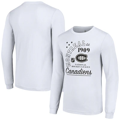 Men's Starter White Montreal Canadiens Arch City Theme Graphic Long Sleeve T-Shirt