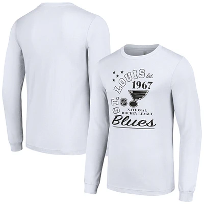 Men's Starter  White St. Louis Blues Arch City Theme Graphic Long Sleeve T-Shirt