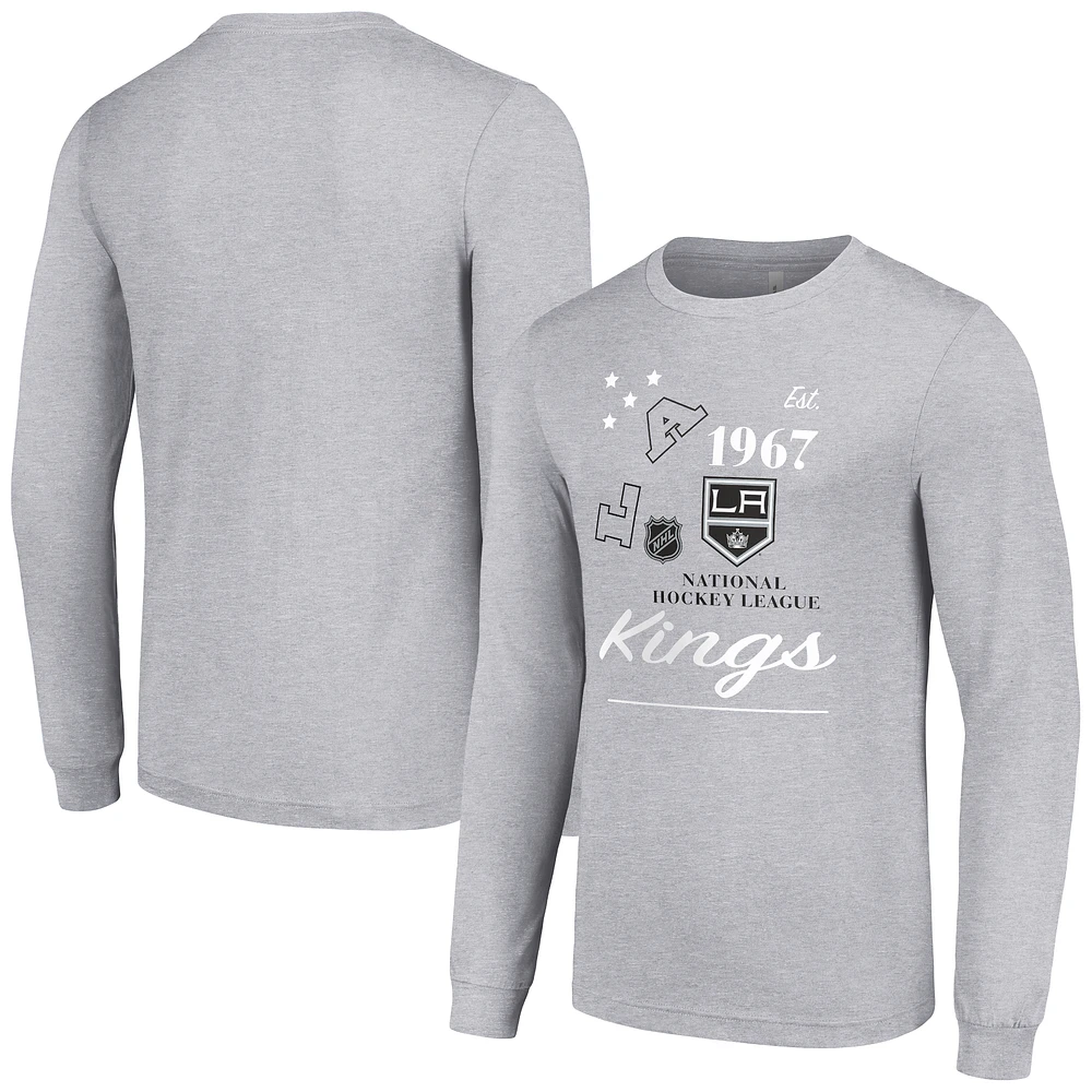 Men's Starter Heather Gray Los Angeles Kings Arch City Theme Graphic Long Sleeve T-Shirt