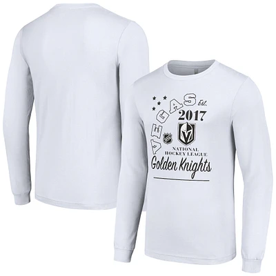 Men's Starter White Vegas Golden Knights Arch City Theme Graphic Long Sleeve T-Shirt