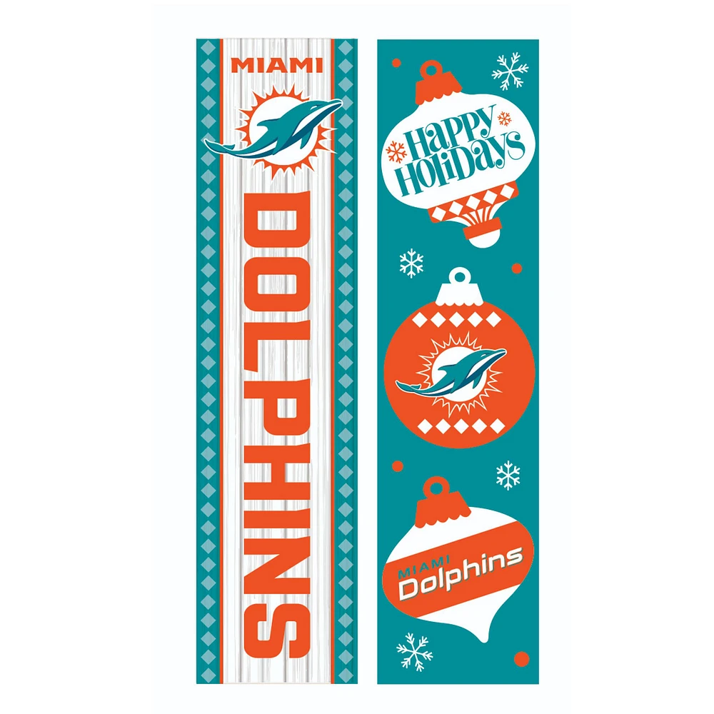 Miami Dolphins 47" Double Sided Christmas Leaner Fan Sign