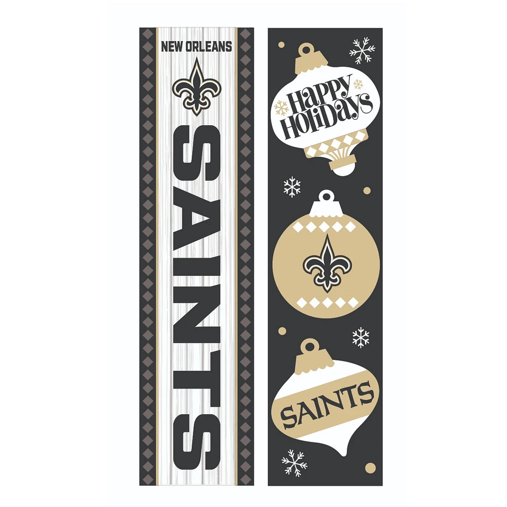 New Orleans Saints 47" Double Sided Christmas Leaner Fan Sign