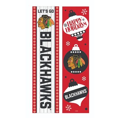 Chicago Blackhawks 47" Double Sided Christmas Leaner Fan Sign
