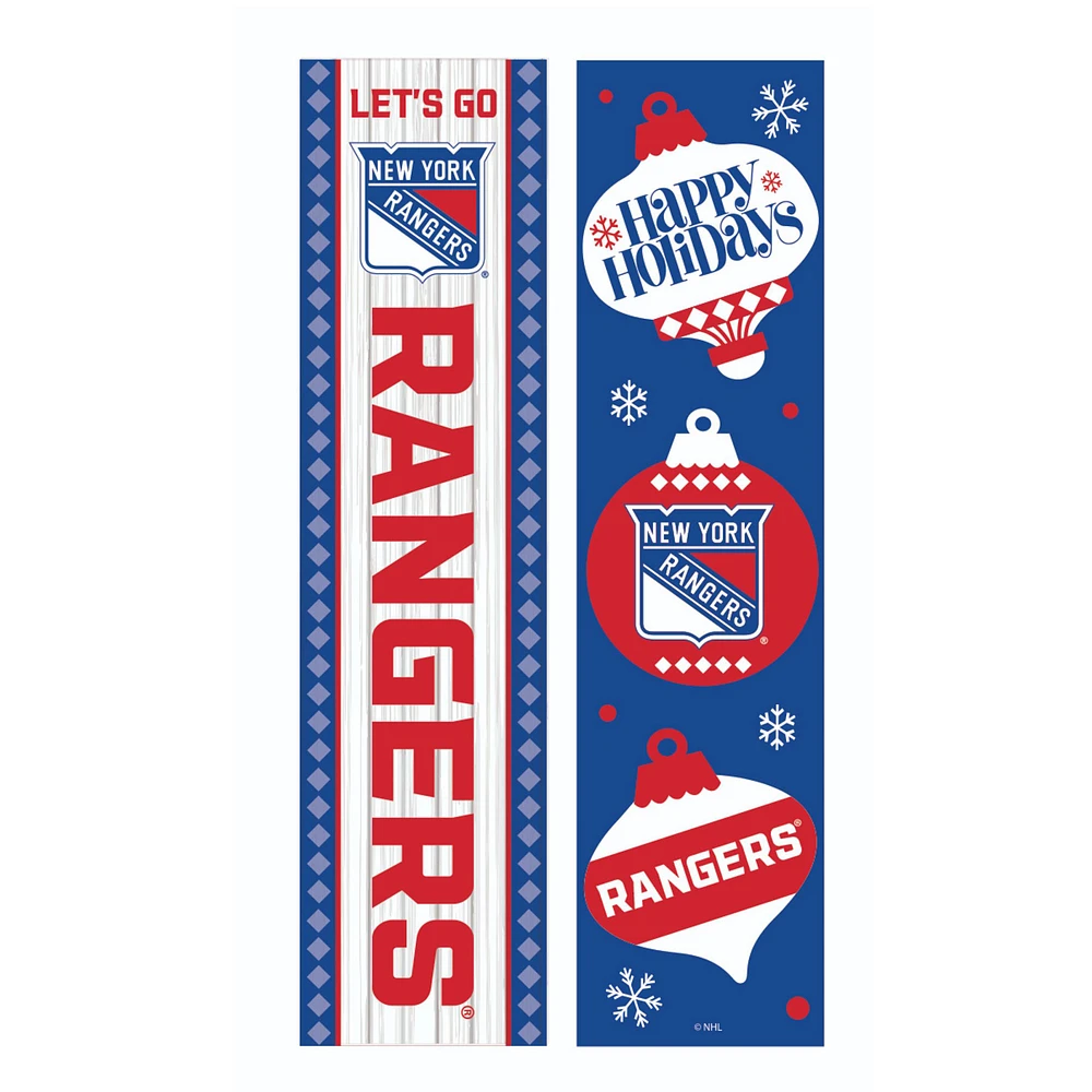 New York Rangers 47" Double Sided Christmas Leaner Fan Sign
