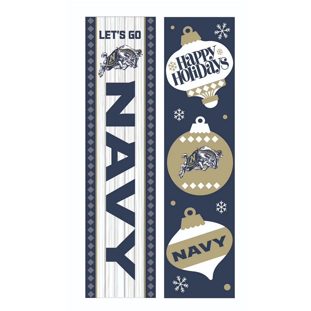 Navy Midshipmen 47" Double Sided Christmas Leaner Fan Sign