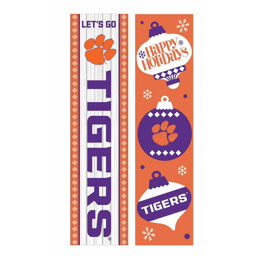 Clemson Tigers 47" Double Sided Christmas Leaner Fan Sign
