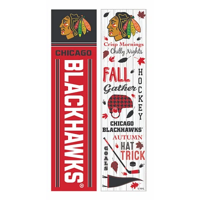 Chicago Blackhawks 47" Double Sided Fall Leaner Fan Sign