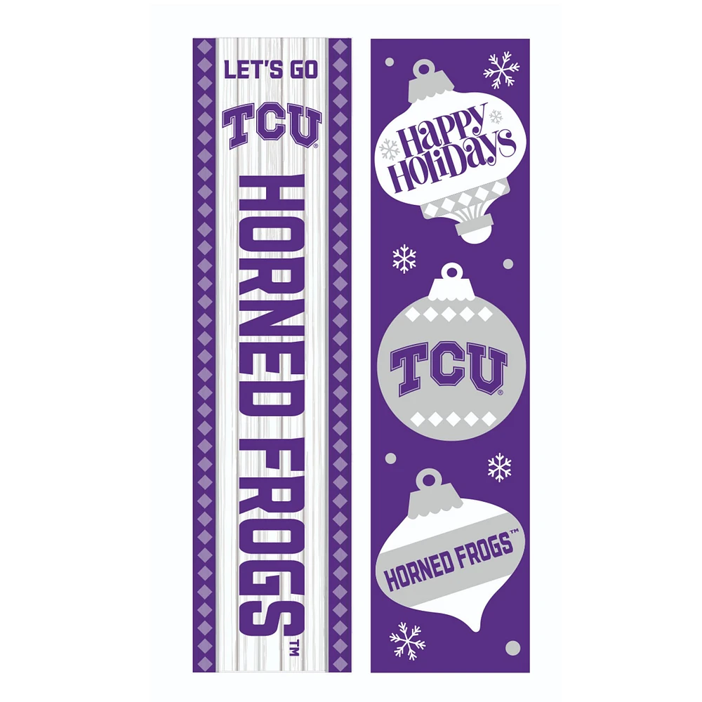 TCU Horned Frogs 47" Double Sided Christmas Leaner Fan Sign