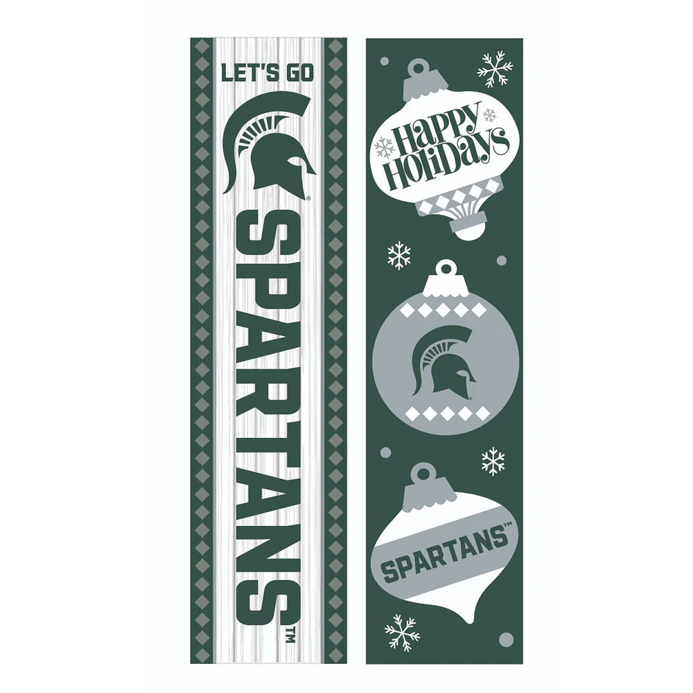 Michigan State Spartans 47" Double Sided Christmas Leaner Fan Sign
