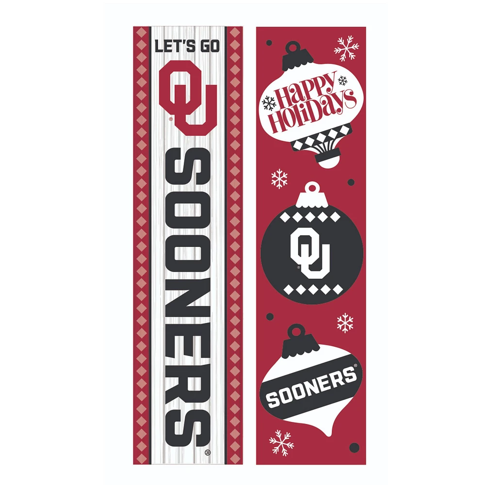 Oklahoma Sooners 47" Double Sided Christmas Leaner Fan Sign