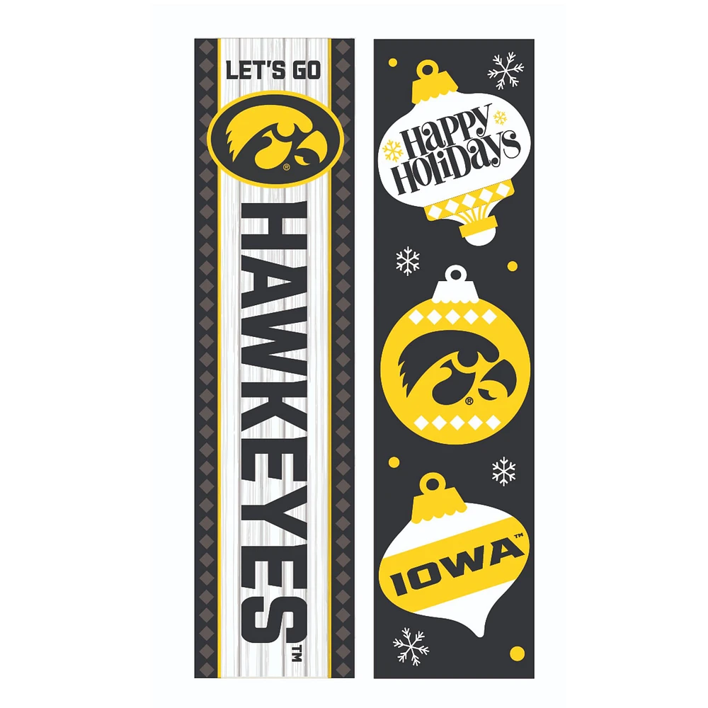 Iowa Hawkeyes 47" Double Sided Christmas Leaner Fan Sign