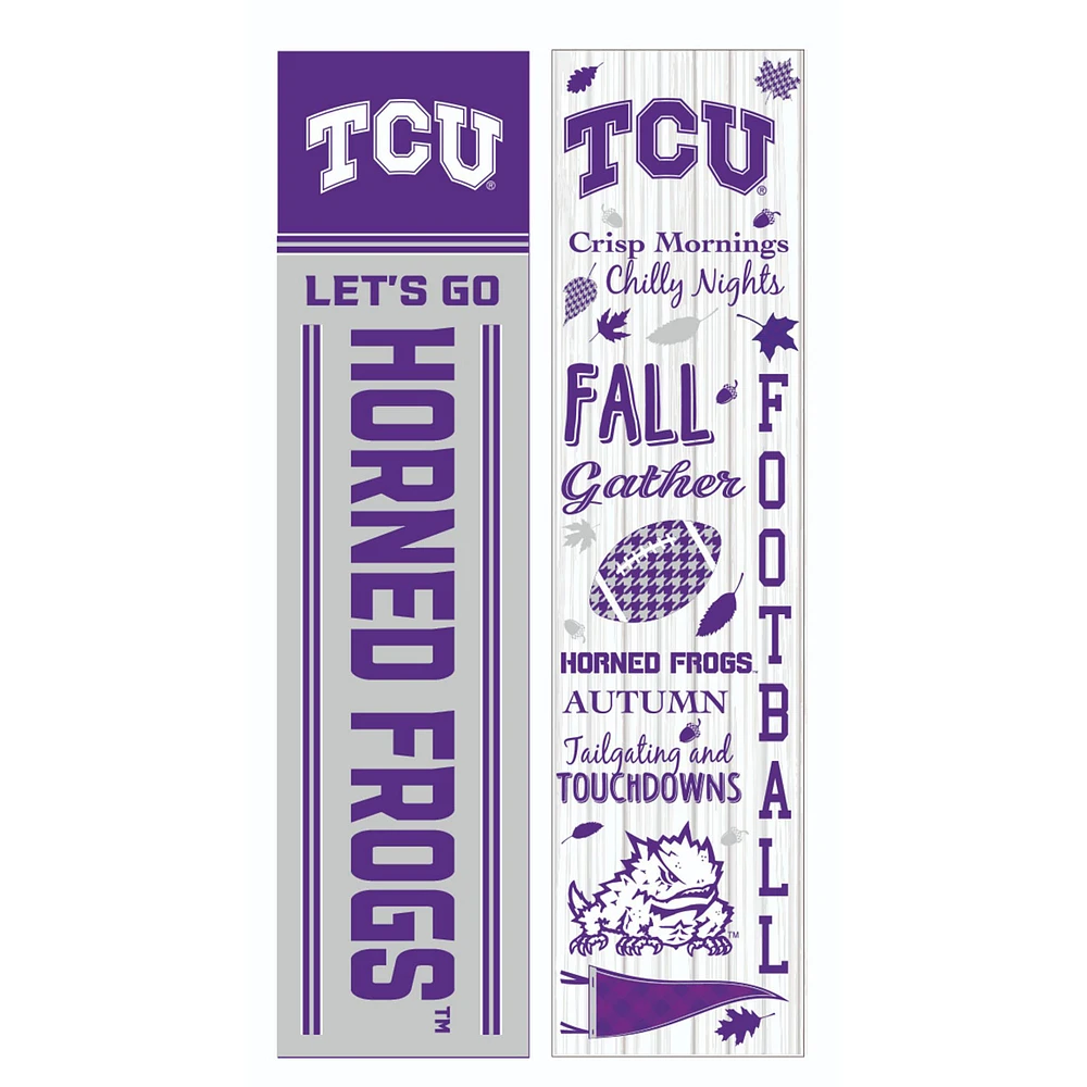 TCU Horned Frogs 47" Double Sided Fall Leaner Fan Sign