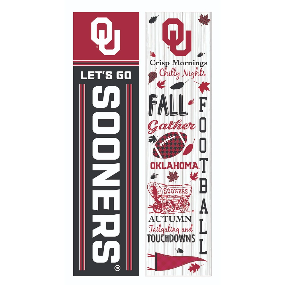 Oklahoma Sooners 47" Double Sided Fall Leaner Fan Sign