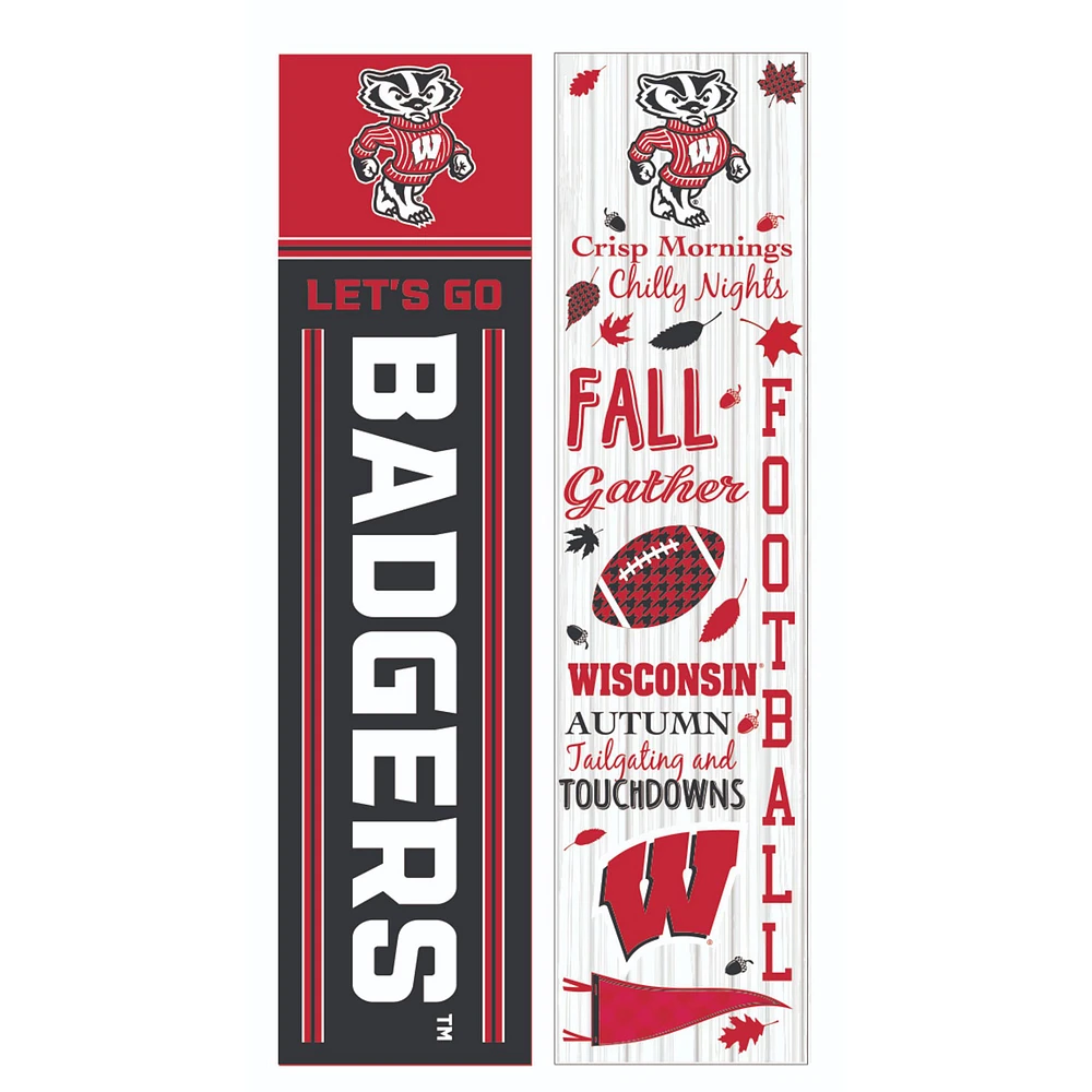Wisconsin Badgers 47" Double Sided Fall Leaner Fan Sign