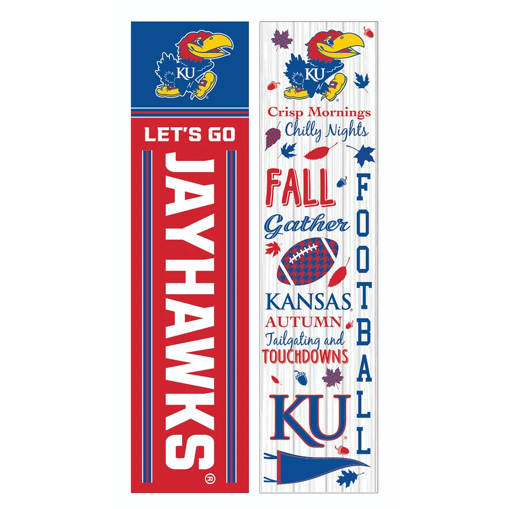 Kansas Jayhawks 47" Double Sided Fall Leaner Fan Sign